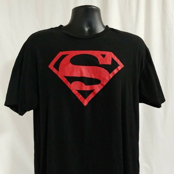 superman t shirt black and red